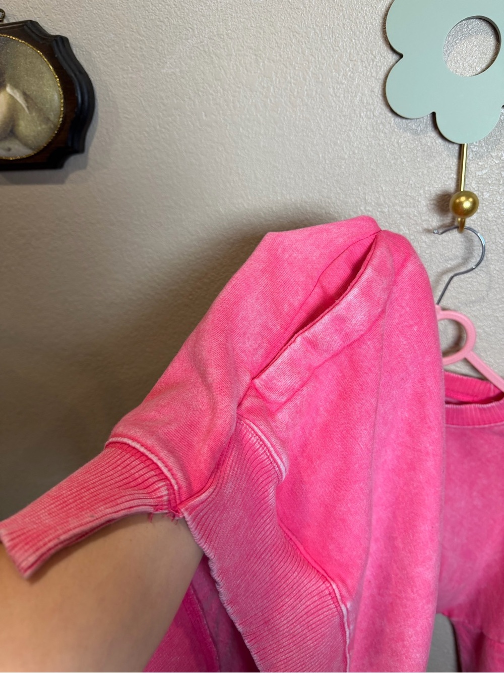 Zenana Outfitters Hot Pink Crewneck Oversized Pullover - Picture 4 of 5